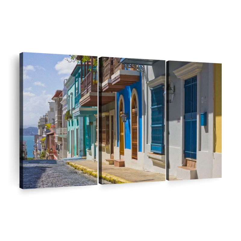 "Calle San Justo" sur toile, H 24 po x l 38 po x P 1,25 po