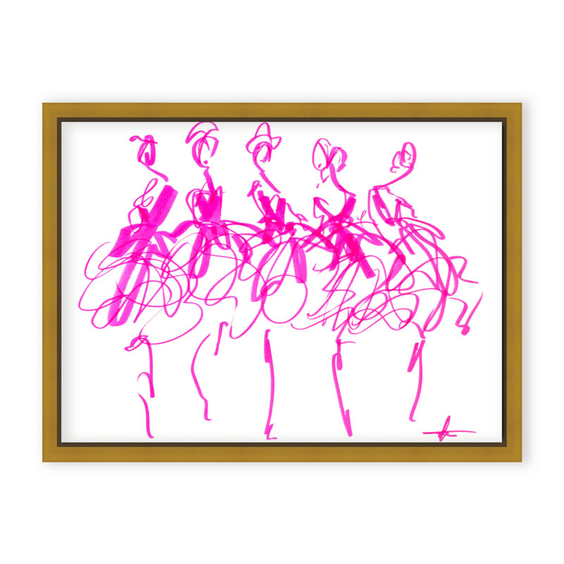 Cancan No.2 Print by Chauncey Jacks, 12" H x 16" W x 2.375" D, Framed Canvas, Gold