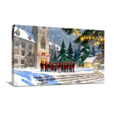 Christmas Christmas Carolers In Snowy Courtyard