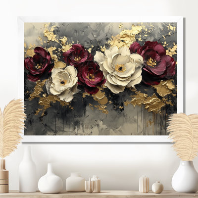 Burgundy Poppies Dreamscape At Night I - Poppies Framed Prints