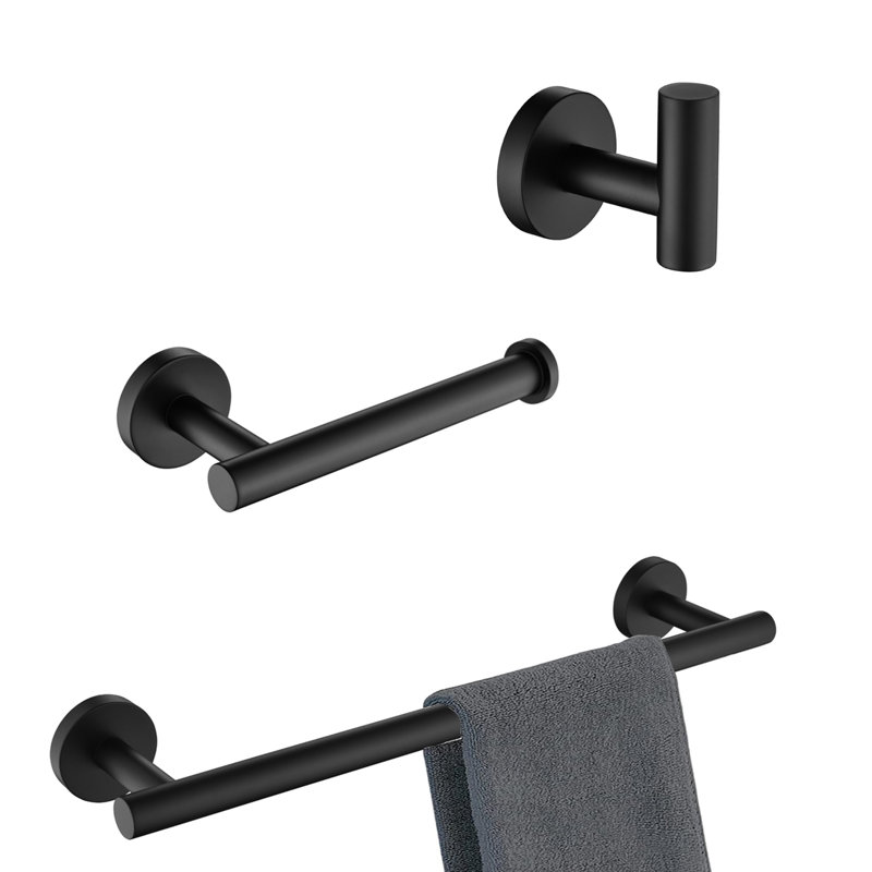 3 - Piece Bathroom Hardware Set, Matte Black