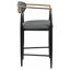 Ensemble de 2 chaises de comptoir rembourrées en tissu gris foncé Renfroe
