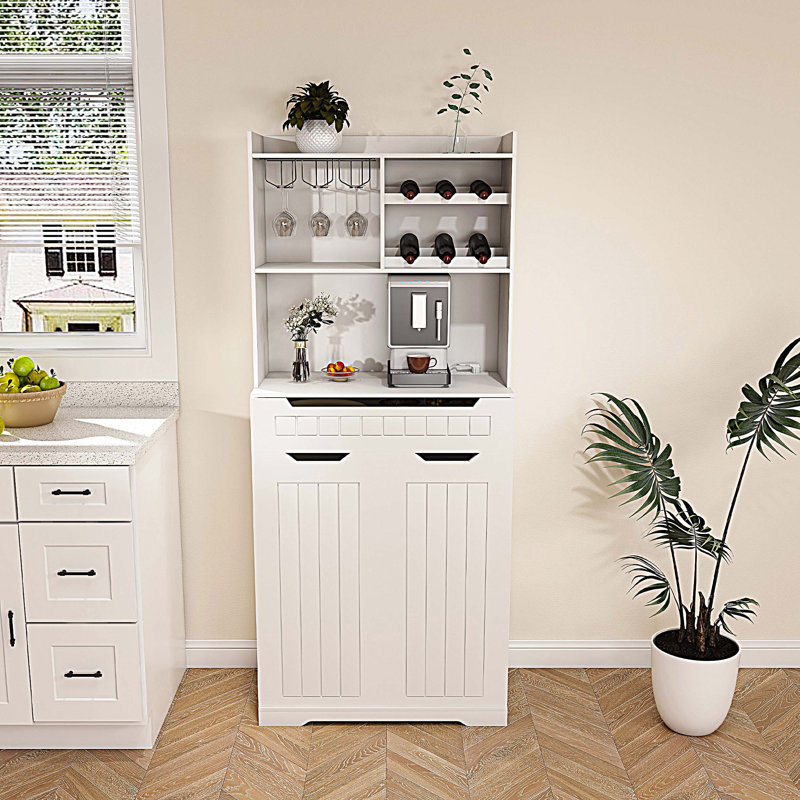 Buffet avec huche, buffet moderne avec 2 tiroirs et portes de grange, station de café ou armoire à boissons