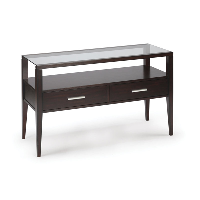 Baker 46 " W Glass Top Console Table