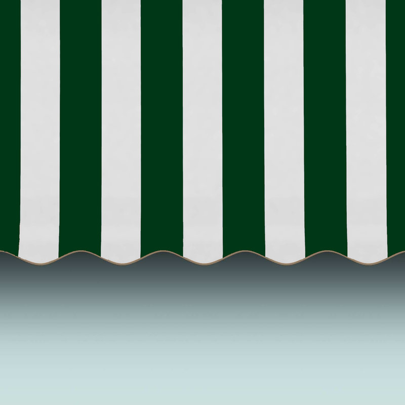 Awntech Nantucket Acrylic Fabric Fixed Awning, Forest/White Stripe, 44" H x 40.5" W x 36" D