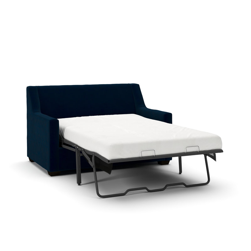 Gemi Upholstered 56.5'' Sofa, Bella Ink Blue Performance Velvet