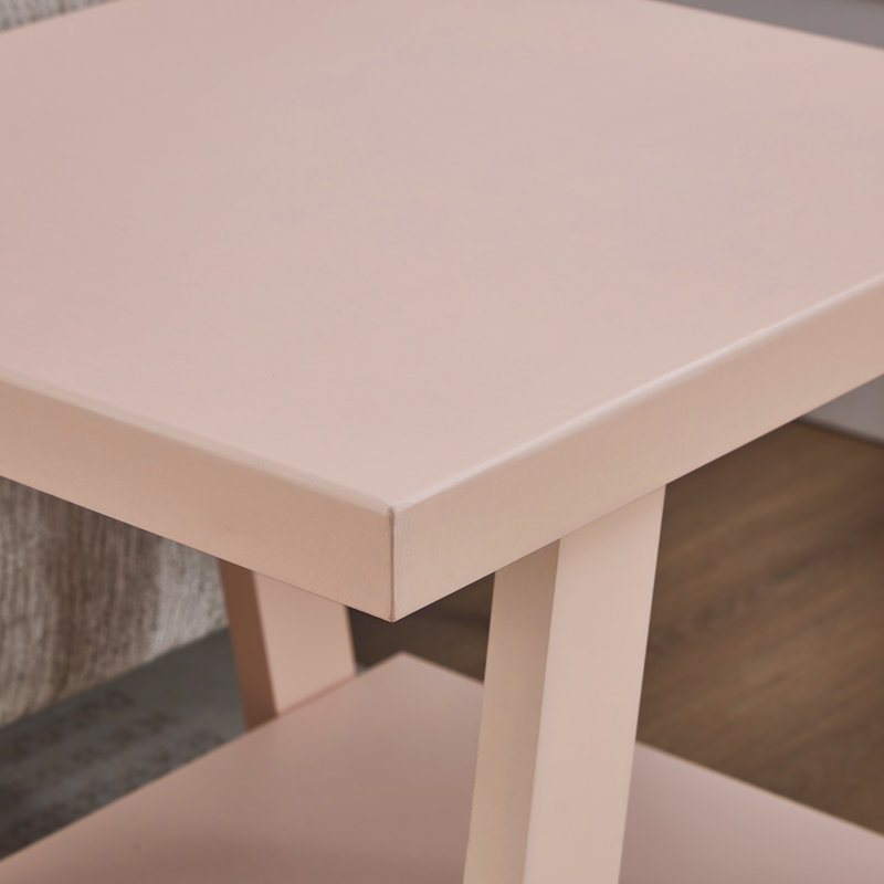 Angeleca End Table with Storage Shelf, Pink, 23" H x 22" W x 23.5" D