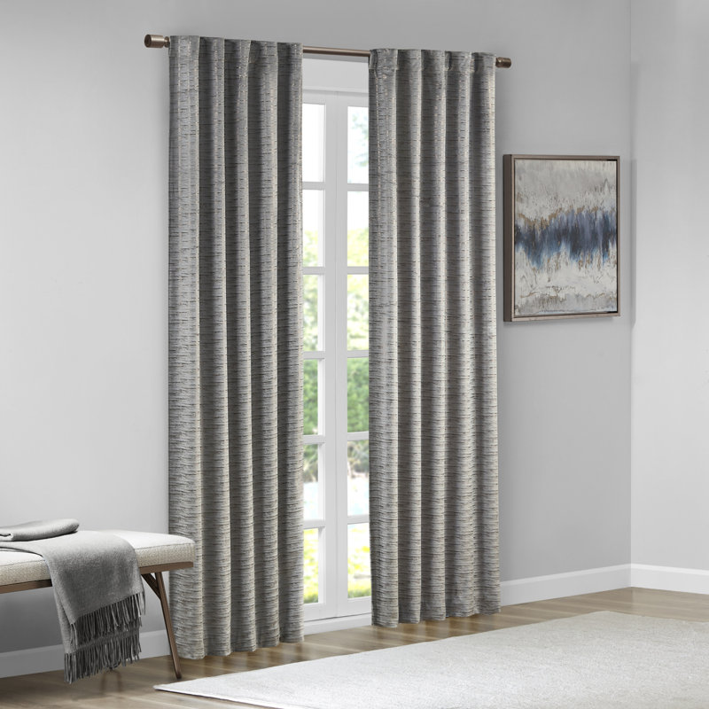 Colt Room Darkening Poly Velvet Rod Pocket/Back Tab Curtain Panel Pair, Ivory, 37" W x 95" L