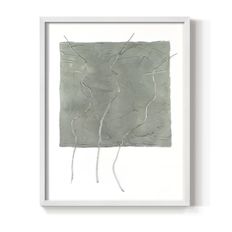 «Divided Plot II», reproduction encadrée - bois massif, Blanc, H 15 po x l 12 po