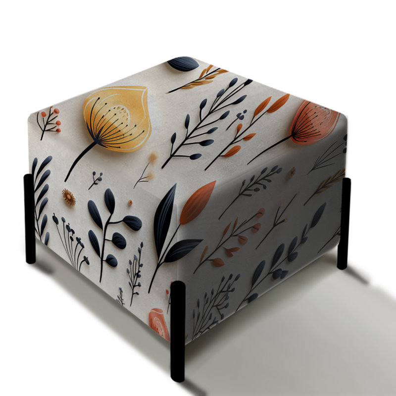 Nature's Exquisite Floral Collage - Floral Square Ottoman