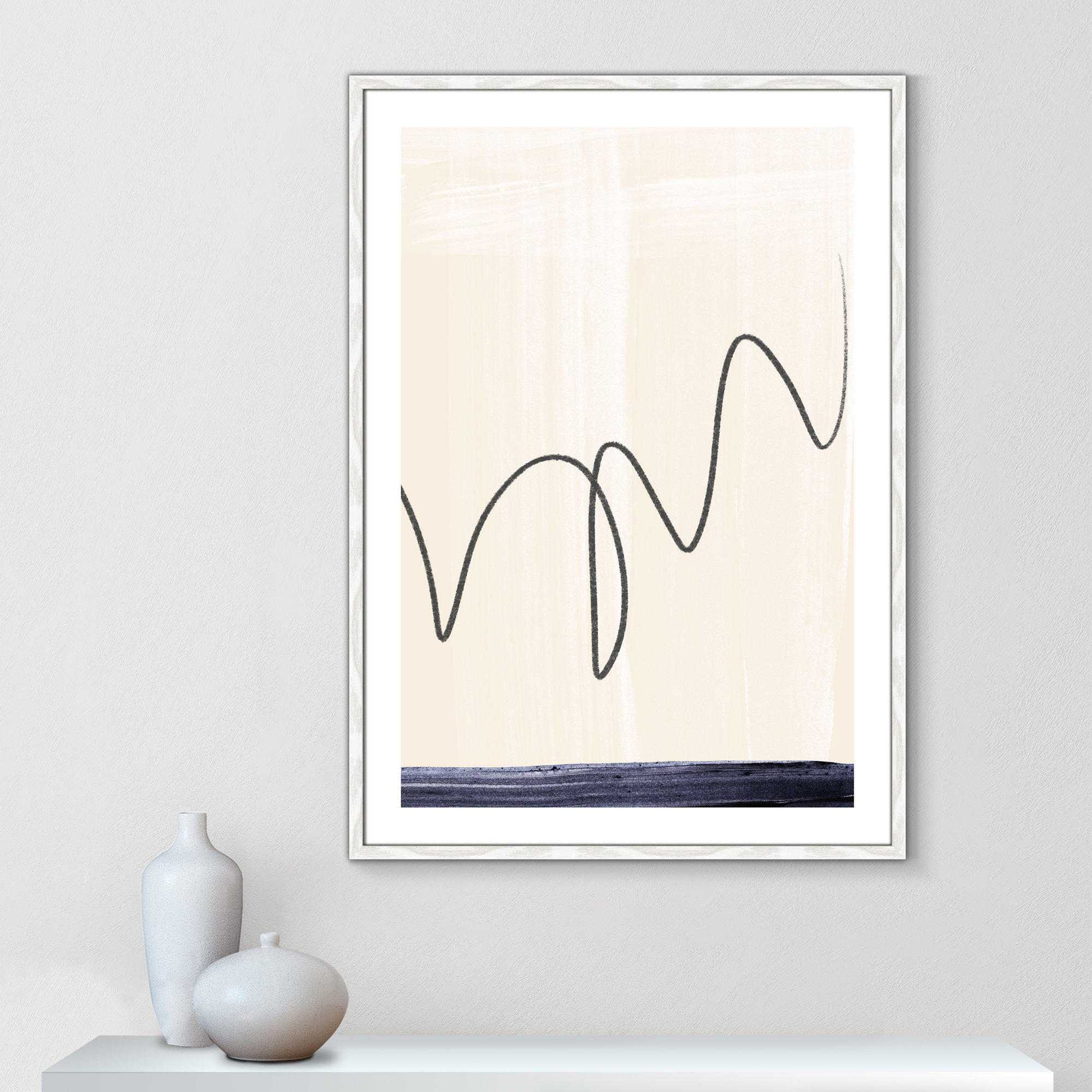 Departured II - Picture Frame Painting Print, 41.5" H x 29.5" W x 0.75" D, White Framed Paper