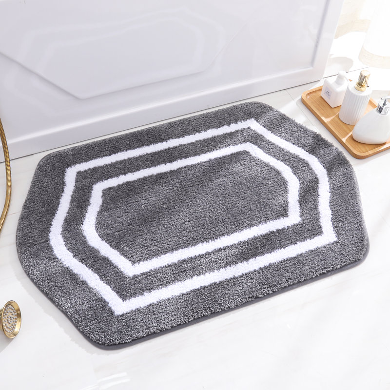 Tapis pour salle de bain Shilyn, L 24 po x L 36 po, Gris