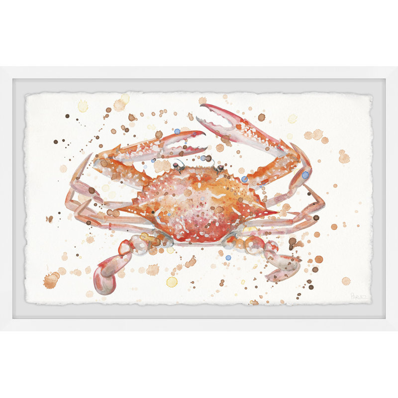 " Crab Splash " by Parvez Taj Painting Print, 24" H x 36" W x 1.5" D