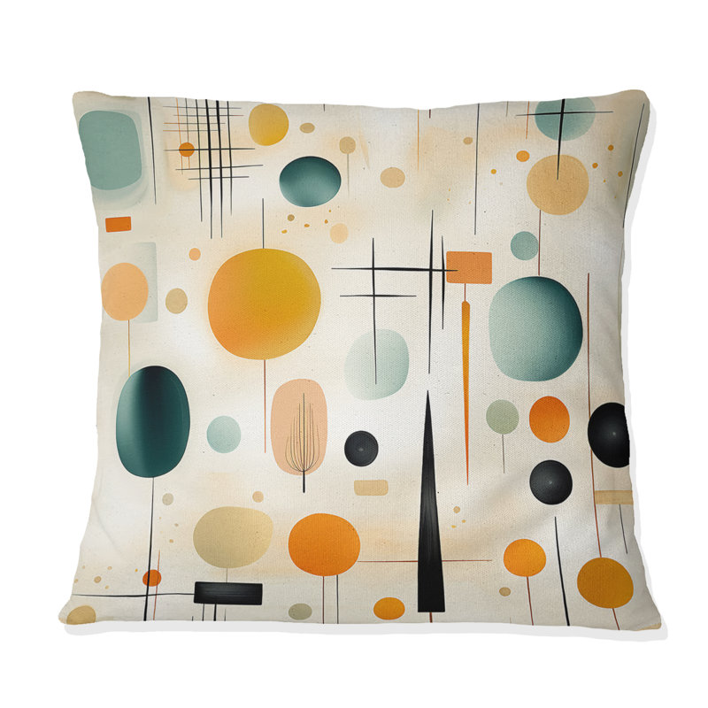 Abstract Throw Pillow, 18" H x 18" W