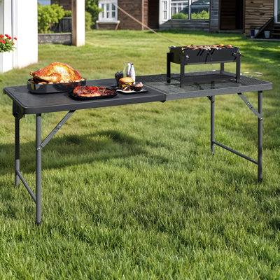 Table de camping rectangulaire pliante pour l'extérieur 70,9 po