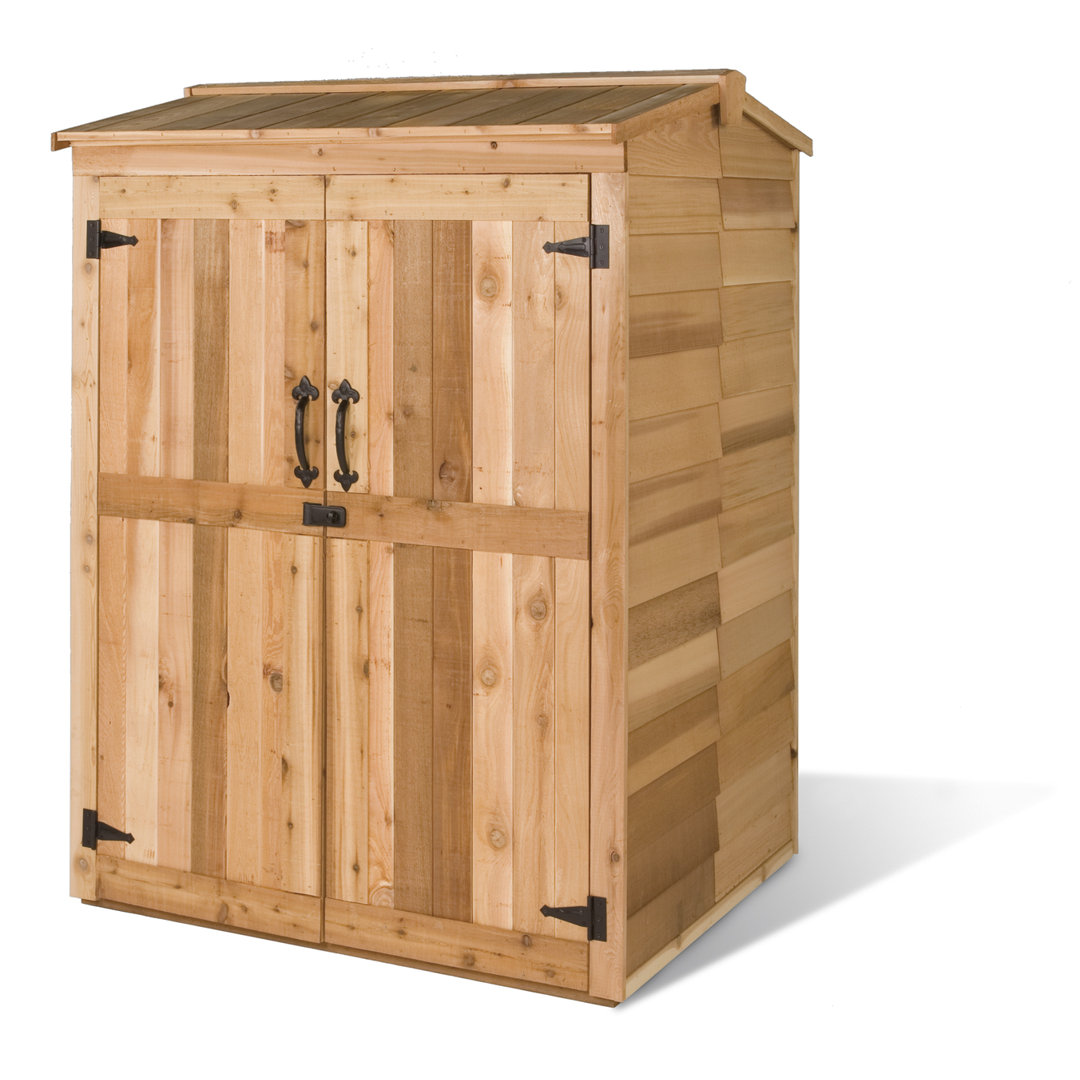 Green Pod 4 ft. W x 4 ft. D Western Red Cedar Wood Vertical Tool Shed Cedarshed
