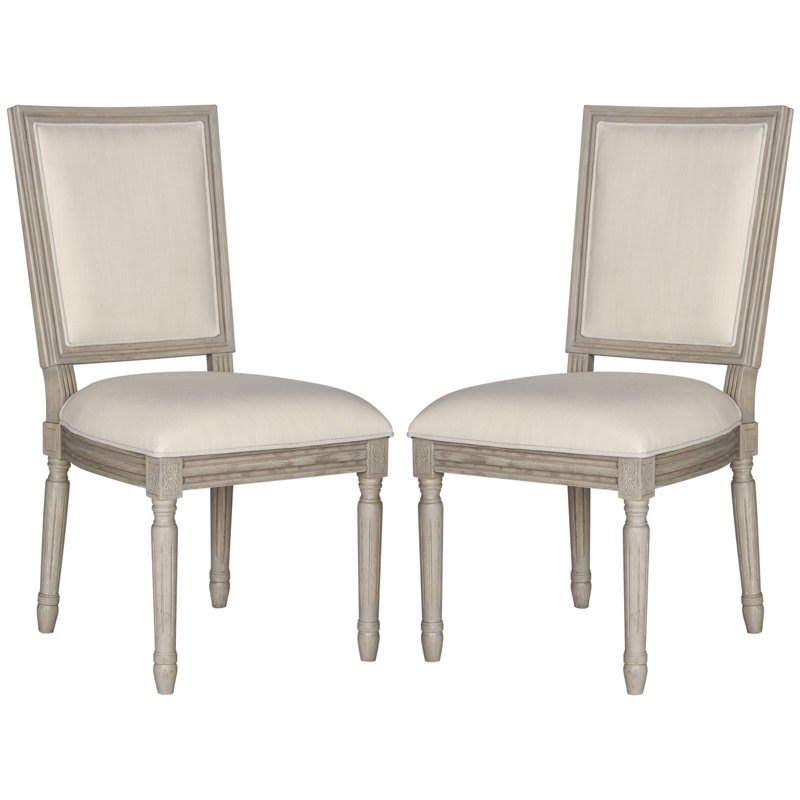 Chaise d'appoint rembourrée Moneta, Beige pâle / gris rustique