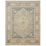 Hand Knotted Wool Oriental Area Rug in Beige/Grey
