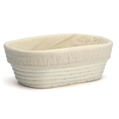 1 pièce Bol de préparation de paniers ovales à levure de pain, panier en rotin fait à la main avec doublure, convient à la trousse de cuisson au levain Home Artisan