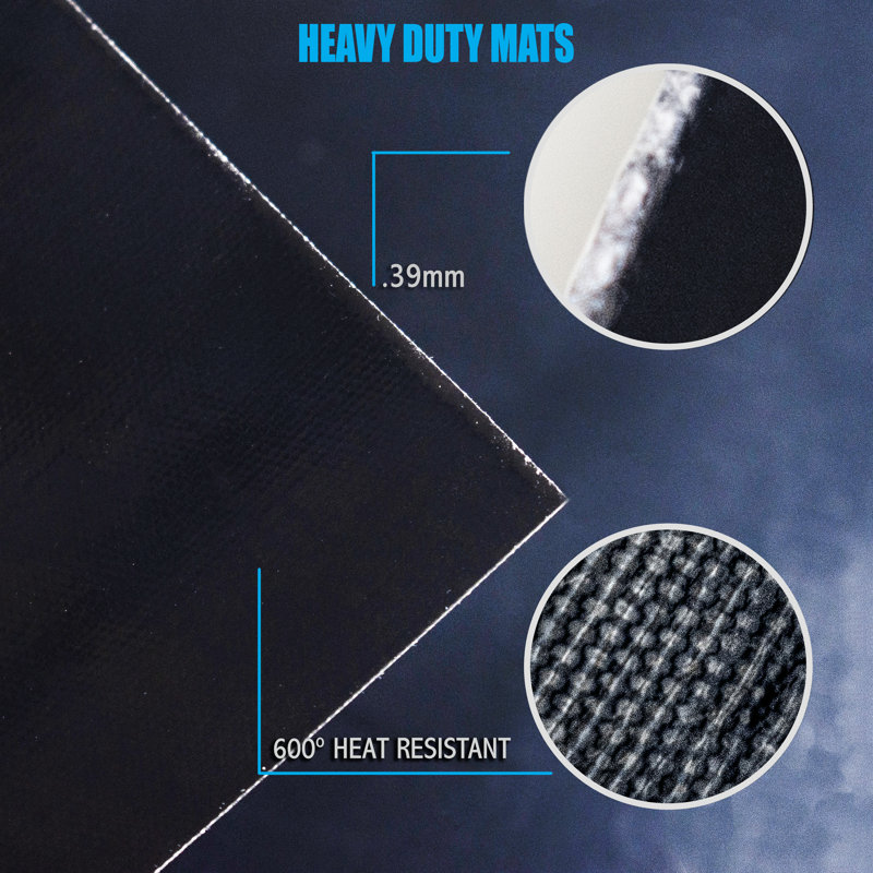 Black Heavy-Duty Non-Stick BBQ Grill Mats (Set of 2)