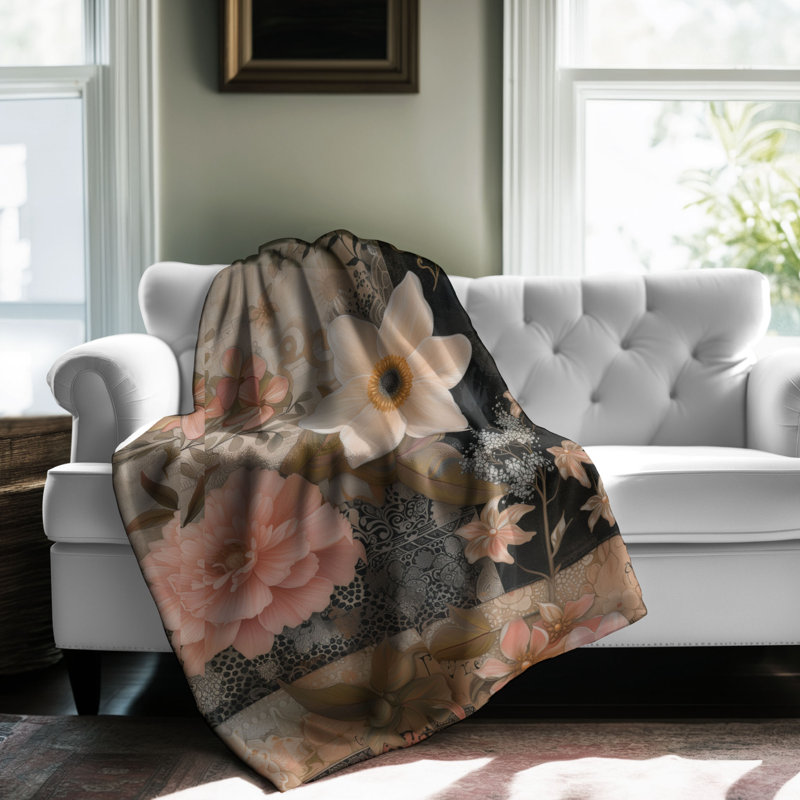 Couverture matelassée Beauty Blossoms, L 60 po x l 50 po