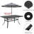 Errik Rectangular Metal Outdoor Dining Table with X-Shaped Legs and Umbrella Hole for Patio Backyard-2080287217
