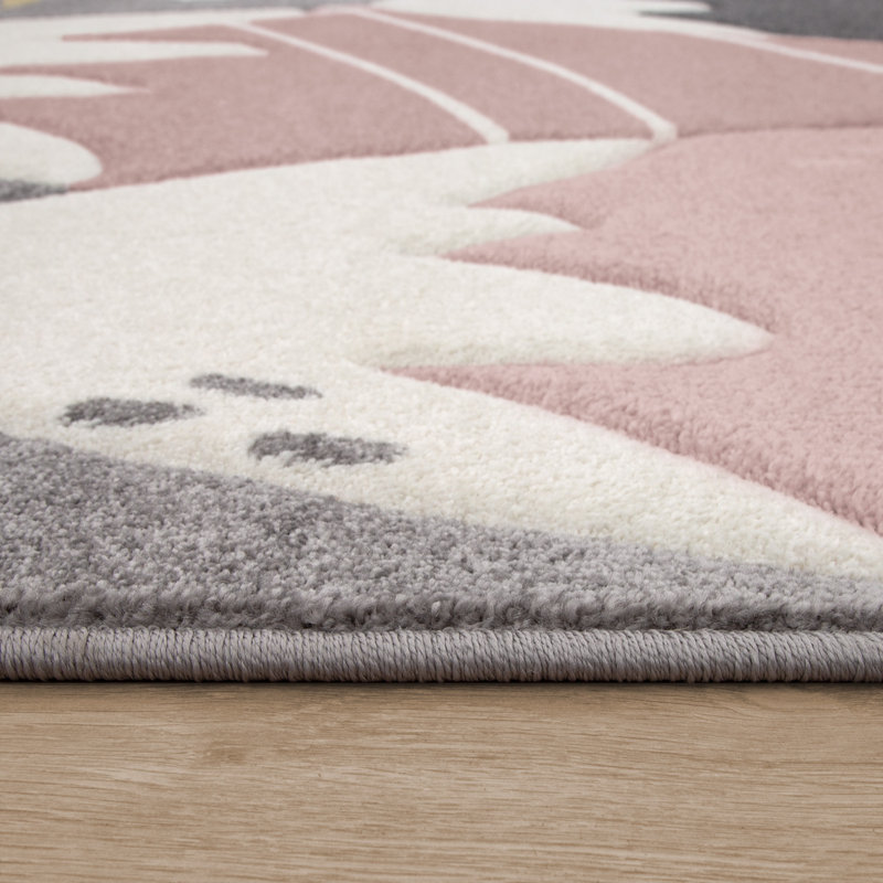 Colucci Pink/Cream/Grey Rug, Rectangle 140 x 200cm