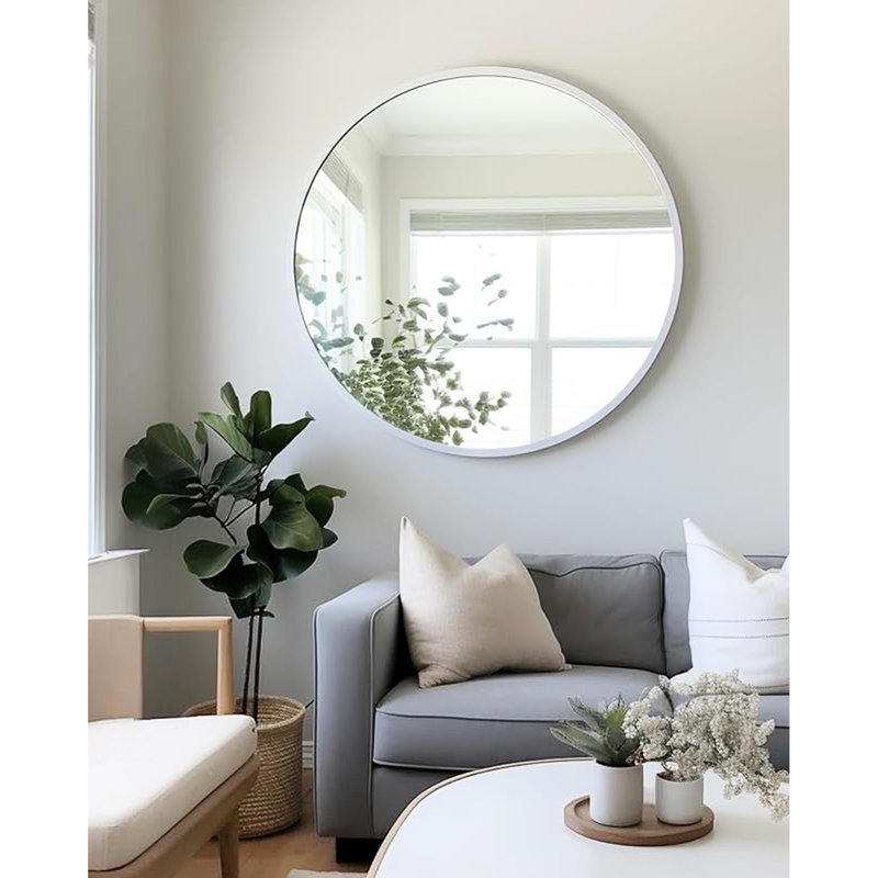 Miroir rond pour salle de bain de 42 pouces - Conception incassable pour