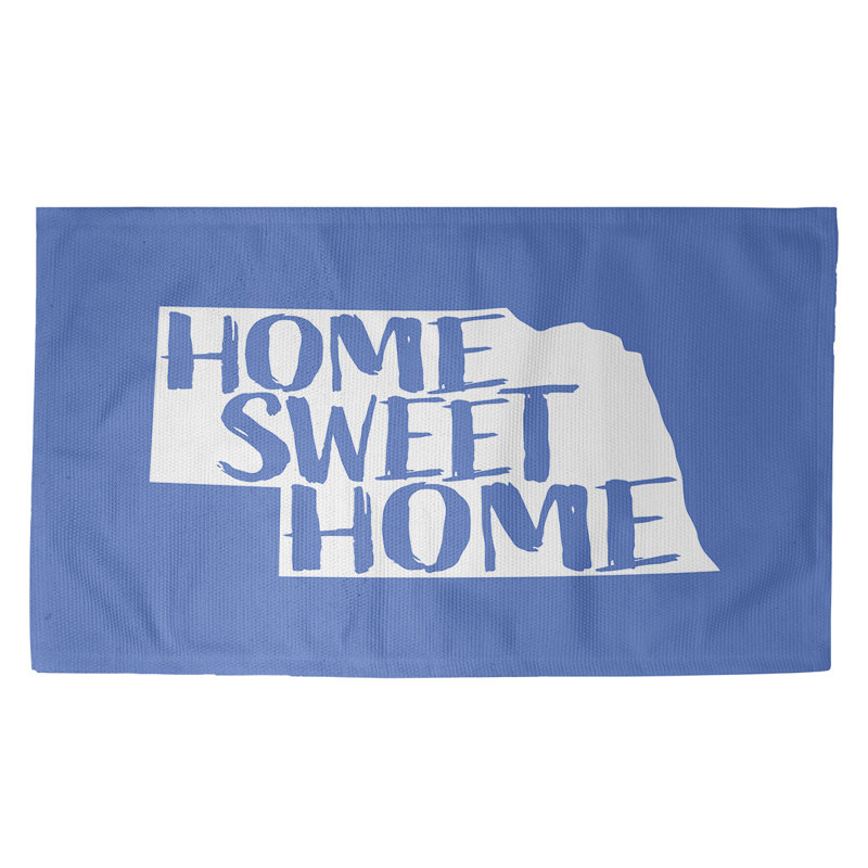 Tapis de maison bleu doux Nebraska, Rectangle 3 pi x 5 pi