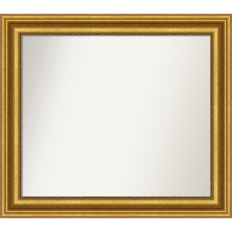 Miroir de salle de bain Jashawna, 29,75 po x 33,75 po, Doré