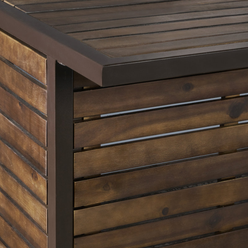 Acacia Wood and Rustic Metal 3-Piece Bar Set