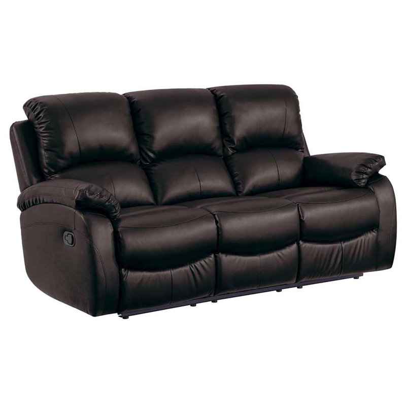 Borghi Leather Recliner 3 Seater Sofa, Brown