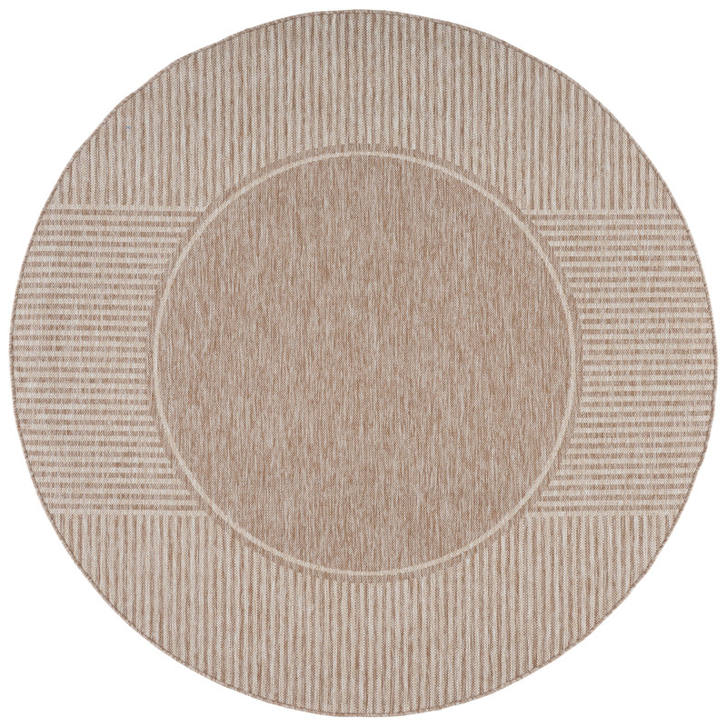 Beach House Power Loom Performance Oriental Indoor/Outdoor Rug, 6'-7" x 6'-7" Round