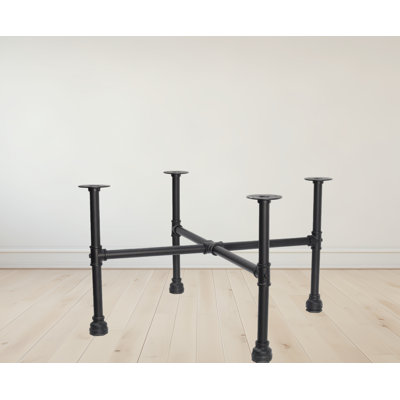 Ensemble de 16 pieds de table de style tuyau industriel - Gris foncé, tuyaux rugueux, pieds en fer pour tables basses, tables de bout, tables de chevet - rétro, esthétique Mid-Century moderne - 16 pouces