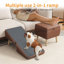 (MIS À JOUR) Escaliers pour chiens pour petits chiens et chats, rampe pour canapé et lit, marches pliables en bois pour chiot 2 en 1 pour animal de compagnie, conception avec repose-pieds divisé (BRUN)-132392662