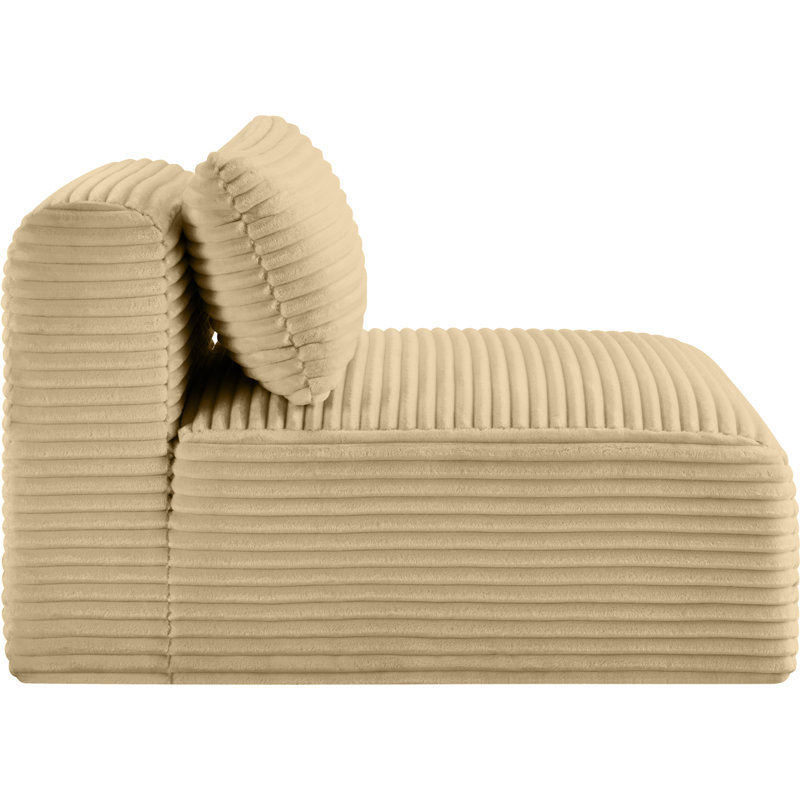 Fauteuil en velours côtelé Carmean Performance, Tissu velours côtelé brun clair