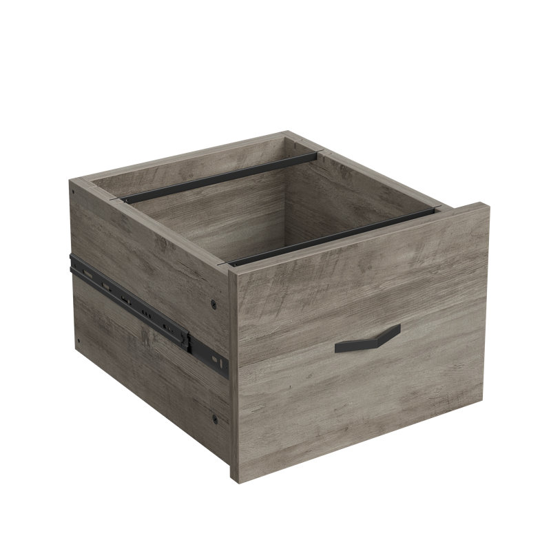 Bureau d'ordinateur 59 "avec multiprise, bureau à domicile avec 2 rangements et 2 tiroirs classeurs, Gris