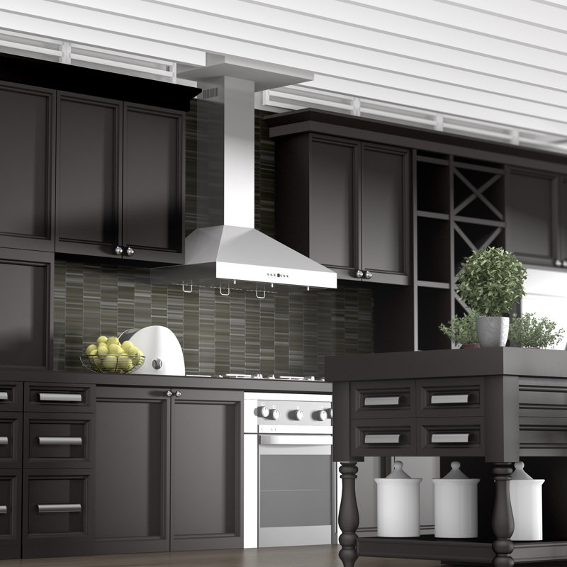 42" KL3 400 CFM Convertible Wall Mount Range Hood in Brushed Stainless Steel, 42''