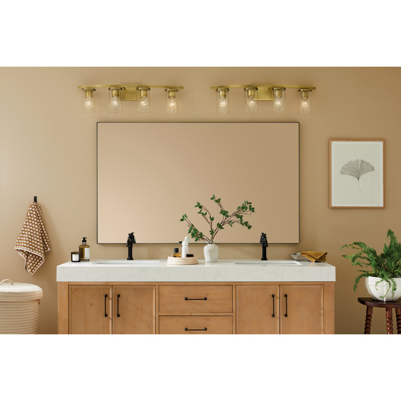 Éclairage pour salle de bain 4 lumières 31,25 po, Laiton