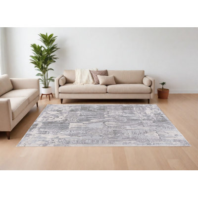 8' X 10' Blue Abstract Power Loom Area Rug