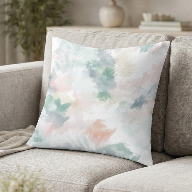 Coussin décoratif abstrait Abstract - Pastel Modern, H 16 po x l 16 po