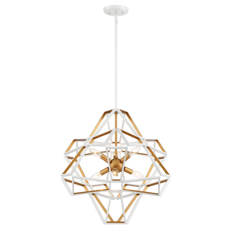 Lustre géométrique unique à 6 lumières Nil, Or