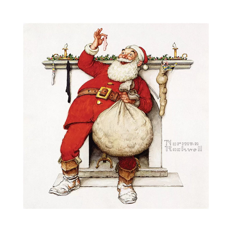 Filling The Stockings by Norman Rockwell - Wrapped Canvas Painting