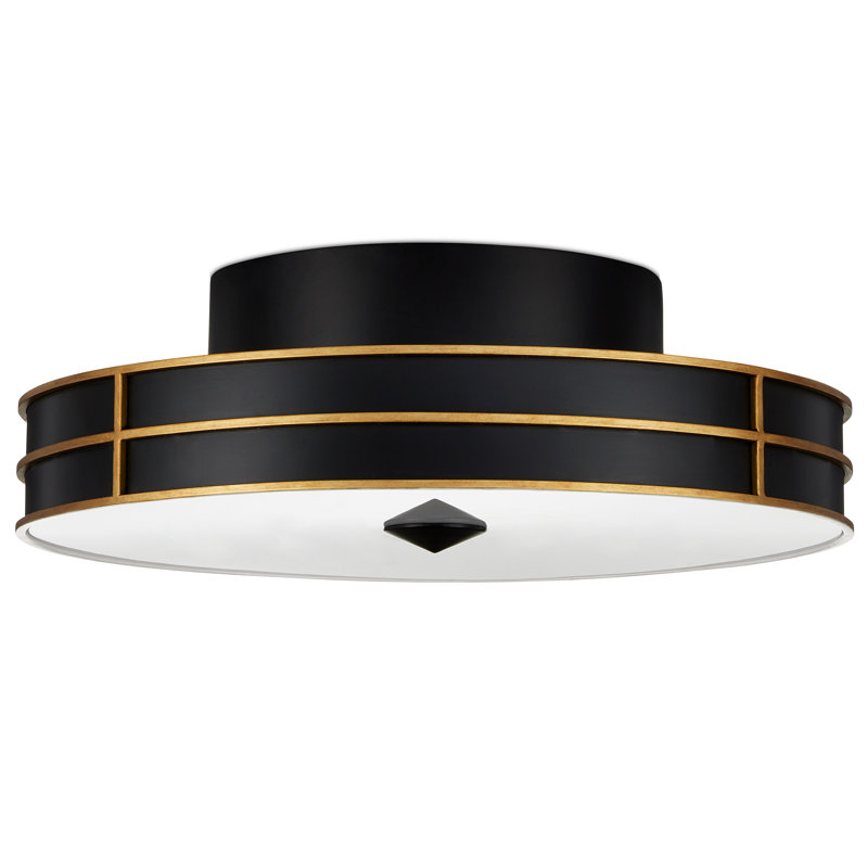 Fielding LED Flush Mount, Satin Black/Contemporary Gold