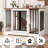 47.2''W Sturdy Large Dog Crate Furniture with 2 Feeding Bowls-752089198