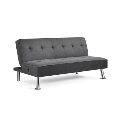 66 " Faux Leather Convertible Sofa