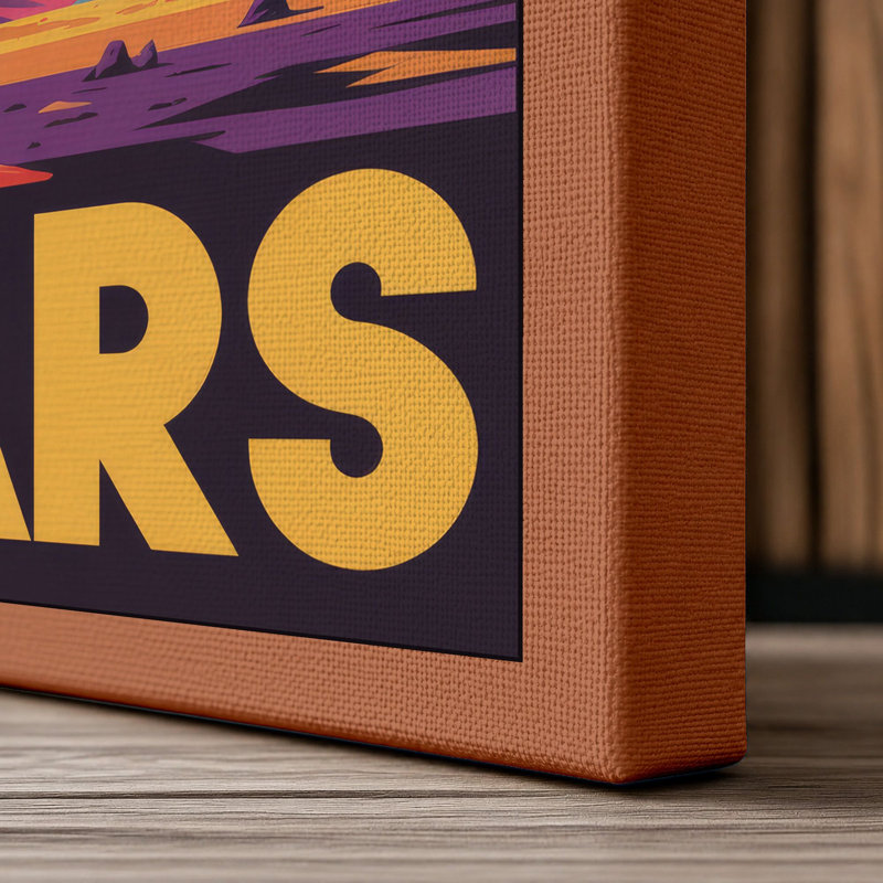 Postcard from Mars Retro - Wrapped Canvas, 24x16 - 61.0 x 40.6 cm, Terracotta Border