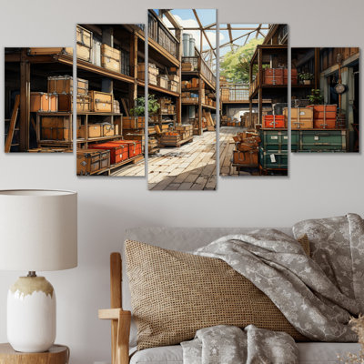 «Warehouse Hidden Treasures II», art mural sur toile Warehouse - 5 panneaux