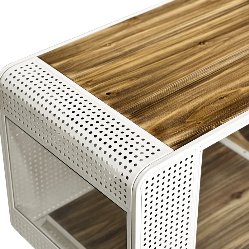 Spacieux chat blanc avec cadre en bois de sapin et en fer, maison moderne en verre trempé inclus, cadre en fer, portes idéales pour les espaces de vie