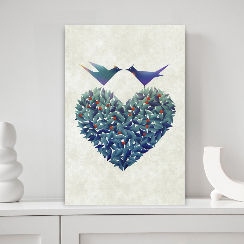 Contemporary Art Elegant Modern Abstract Bird Nature Landscape Wall Art by Angelo Cerantola - Wrapped Canvas Print